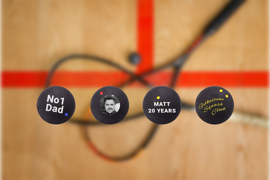 Personalised Yellow Dot Squash Ball 3 pack