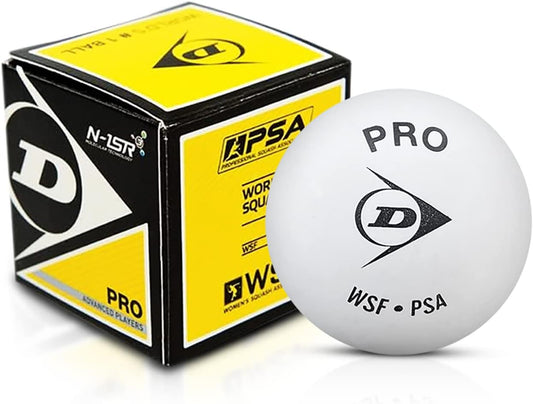 Dunlop Pro White Squash Ball - 3 ball pack